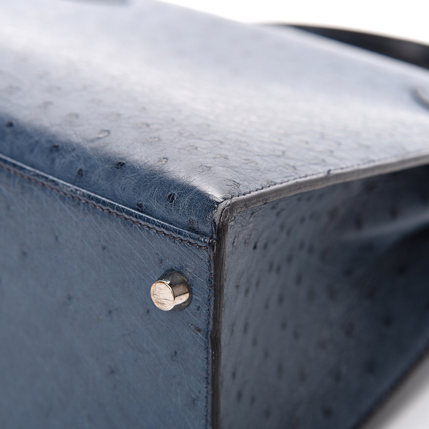 Ostrich Kelly Sellier 28 Bleu Roi