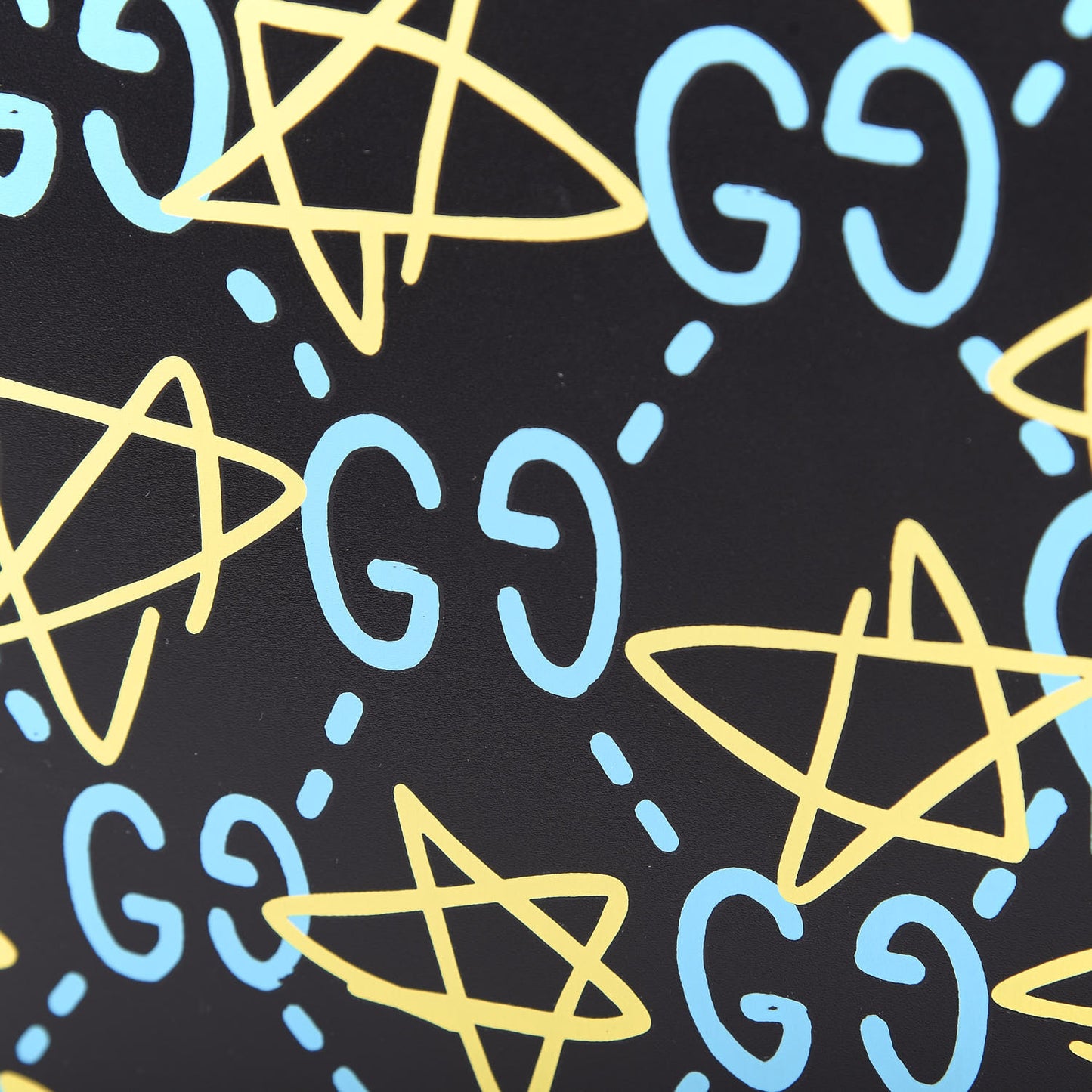Calfskin GucciGhost Print Pouch Black New Acquamarine