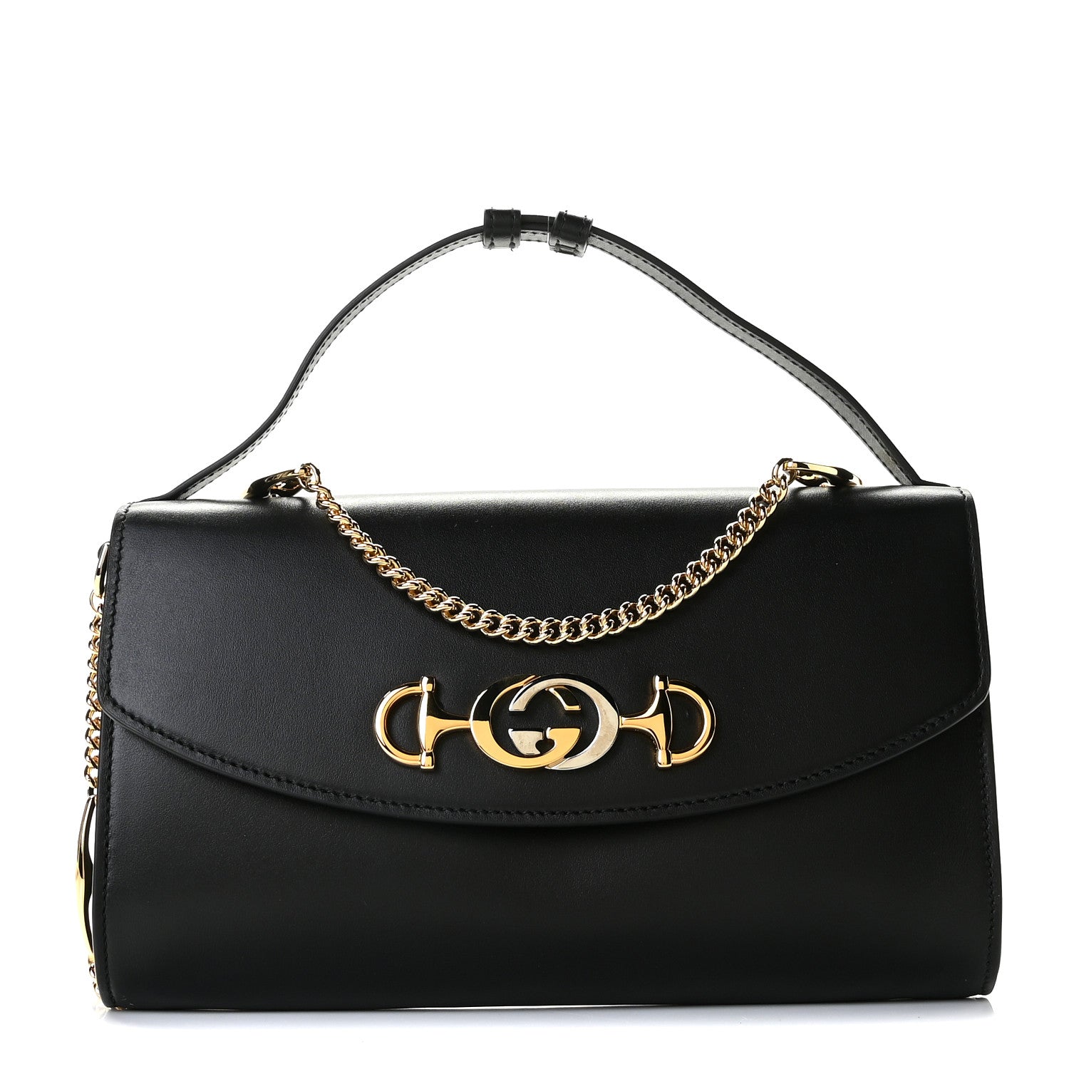 Gucci Smooth Calfskin Small Zumi Top Handle Shoulder Bag Black 1 of 9