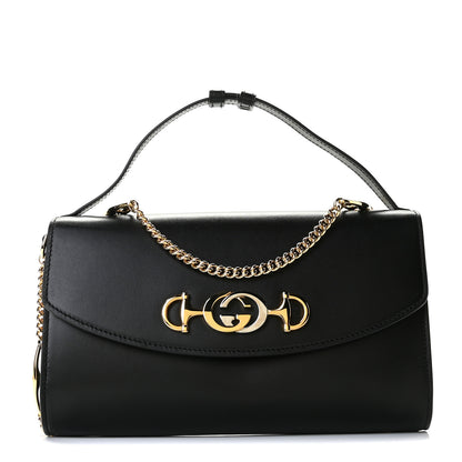 Gucci Smooth Calfskin Small Zumi Top Handle Shoulder Bag Black 1 of 9