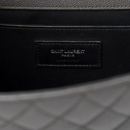 Saint Laurent Grain De Poudre Textured Mixed Matelasse Medium Triquilt Monogram Satchel Earth 5 of 8