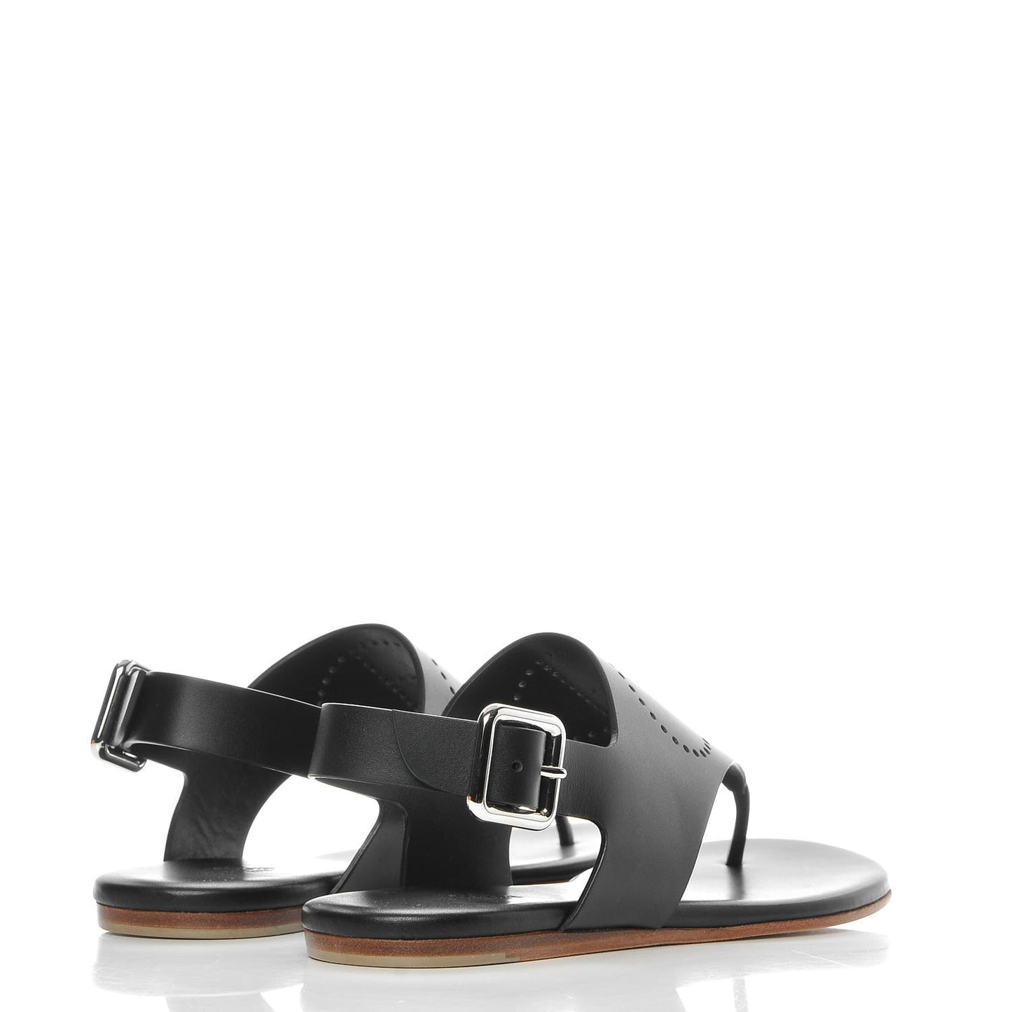 Calfskin Kola Sandals 35 Black
