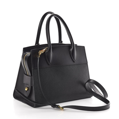 Prada Saffiano City Calfskin Small Esplanade Tote Black 3 of 9