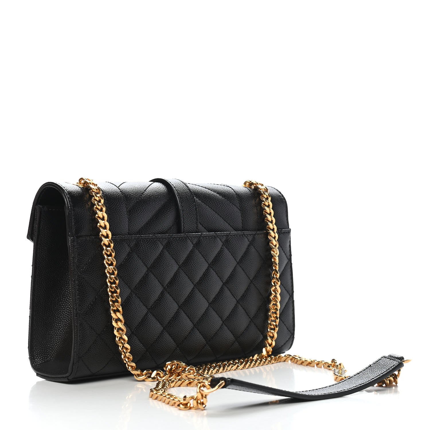 Saint Laurent Grain De Poudre Textured Mixed Matelasse Triquilt Small Monogram Satchel Black 3 of 8