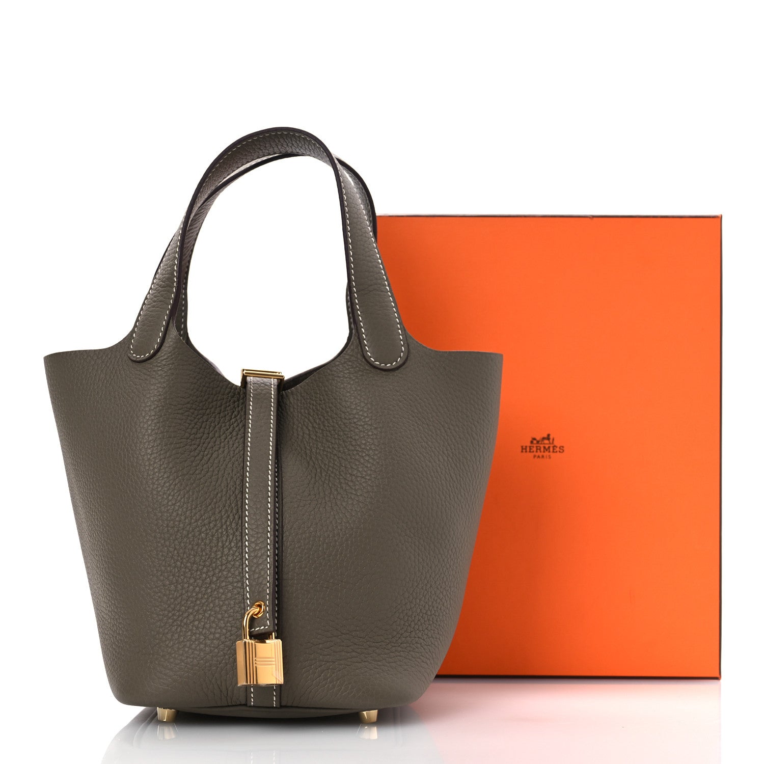 Hermes Taurillon Clemence Picotin Lock 18 PM Etoupe 12 of 12