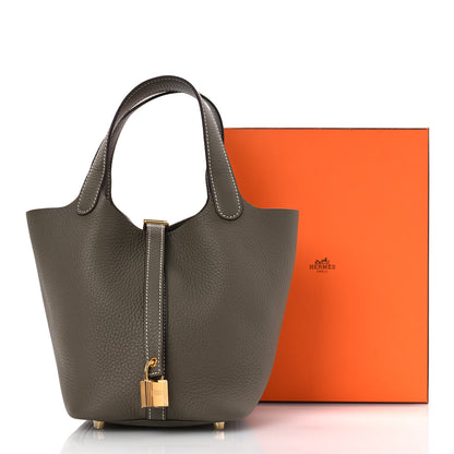 Hermes Taurillon Clemence Picotin Lock 18 PM Etoupe 12 of 12