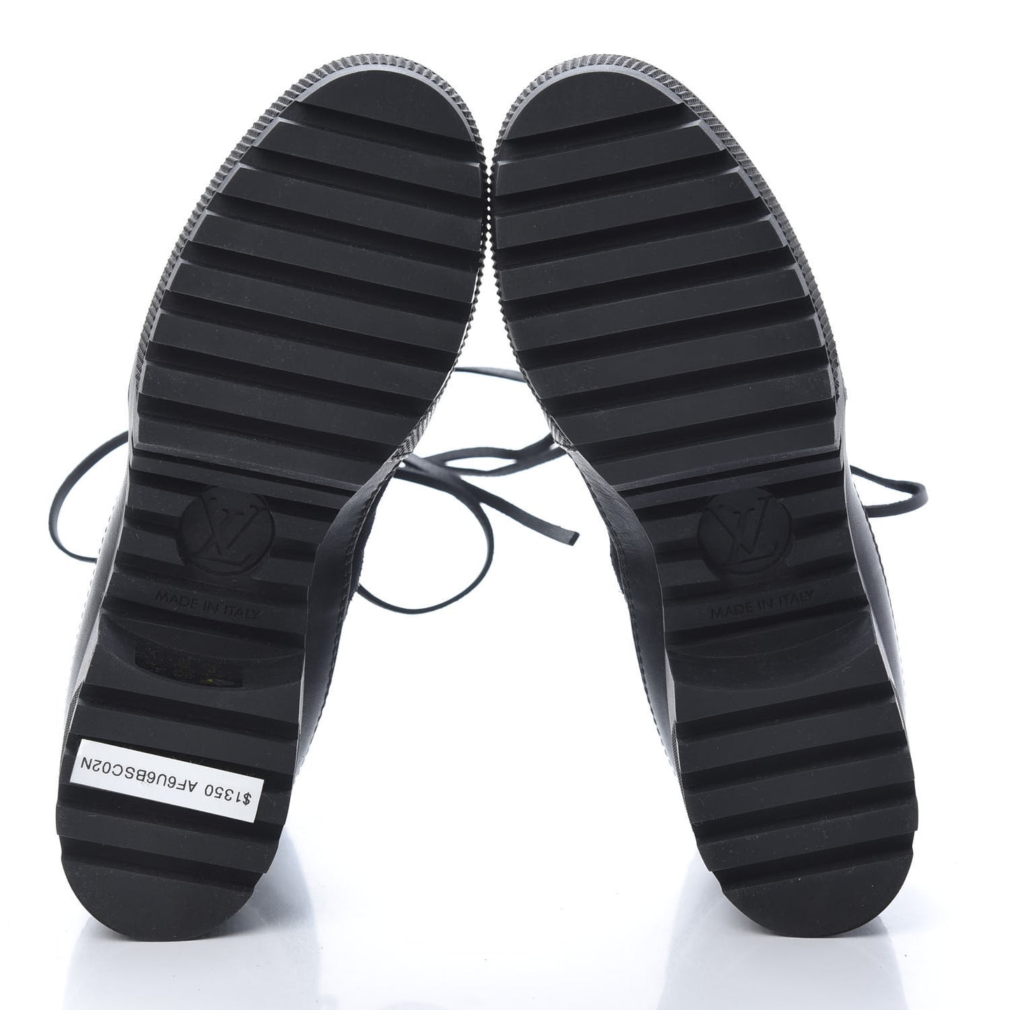 Suede Calfskin Monogram LV Black Heart Laureate Platform Desert Boots 35.5 Black