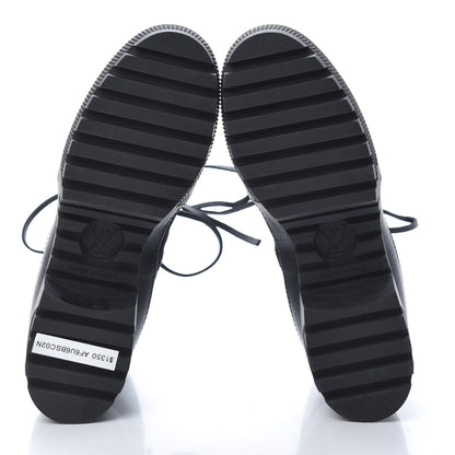 Louis Vuitton Suede Calfskin Monogram LV Black Heart Laureate Platform Desert Boots 35.5 Black 5 of 6
