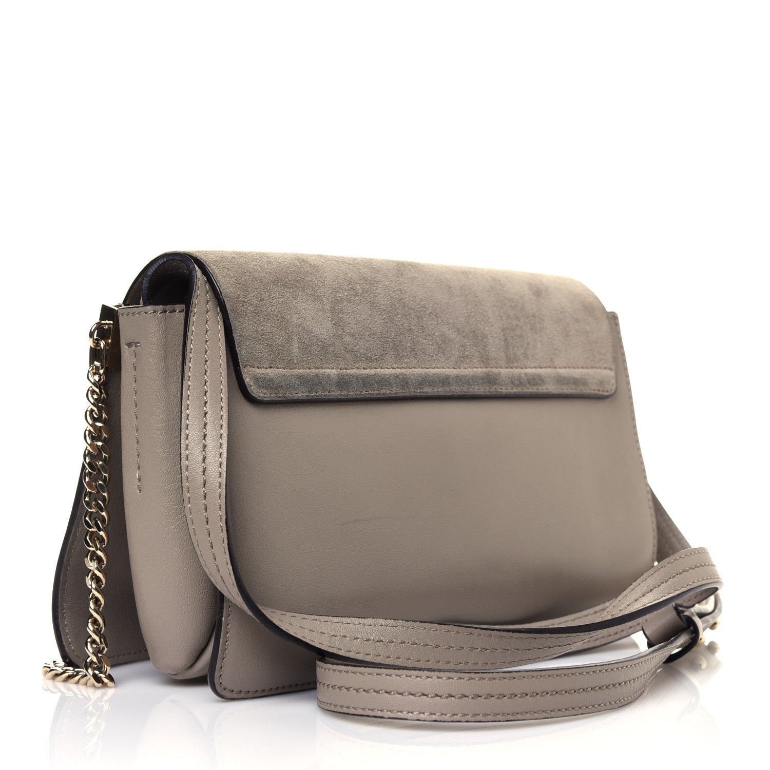 Chloe Suede Calfskin Small Faye Shoulder Bag Motty Grey 2 of 11
