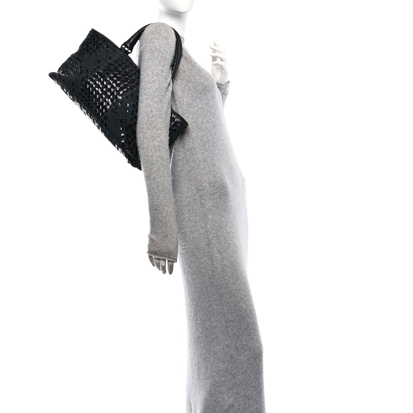 Intrecciato Rugiada Vintaga Medium Shopper Black