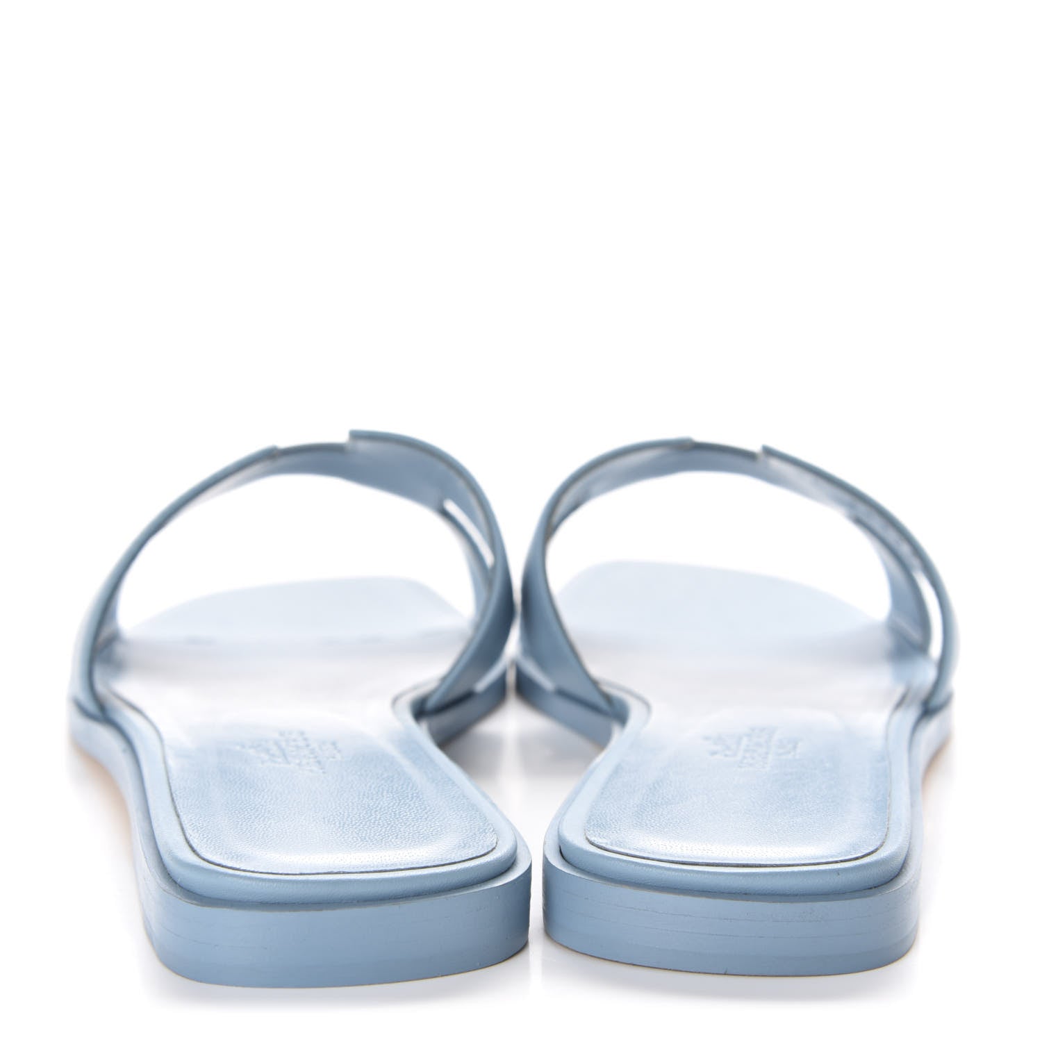 Hermes Calfskin Oran Sandals 37.5 Bleu Dorset 5 of 10