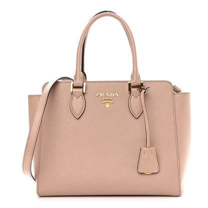 Prada Saffiano Soft Calfskin Small Zippered Tote Cipria 1 of 15