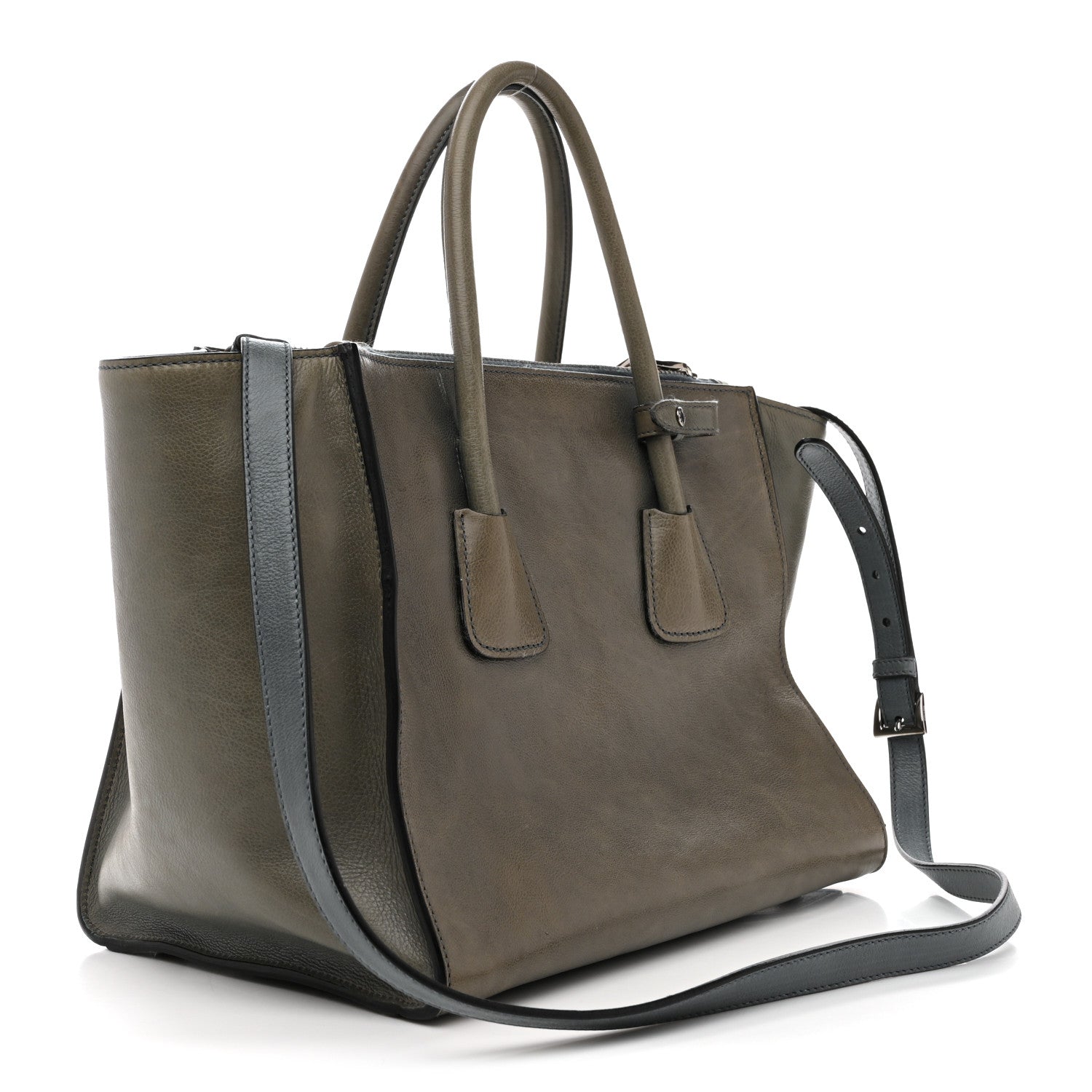 Prada Glace Calf Twin Pocket Tote Marine 3 of 17