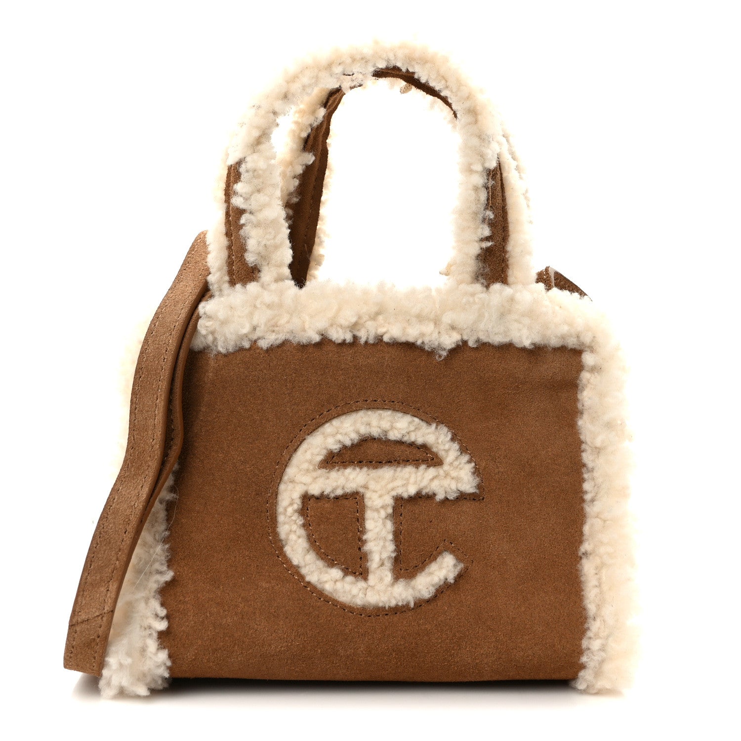 Telfar X UGG Suede shearling Small Shopping Bag Chestnut 1 of 10