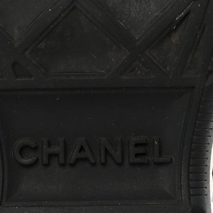 Chanel Velvet Calfskin Mixed Fibers CC Sneakers 36 Ivory Black 8 of 16