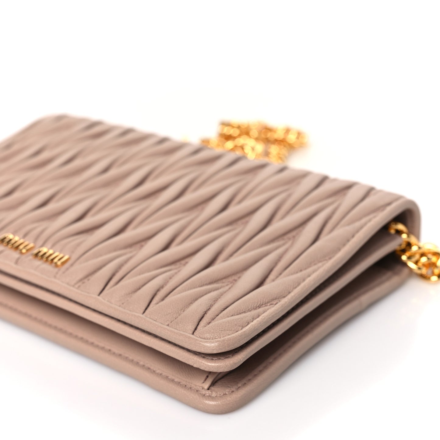 Nappa Matelasse Chain Crossbody Bag Cammeo