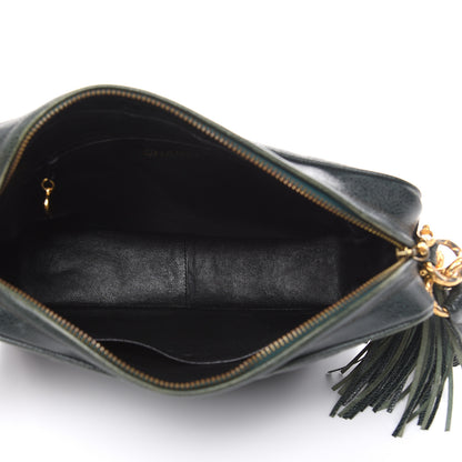Chanel Caviar Quilted Tassel Camera Bag Dark Green 7 of 18