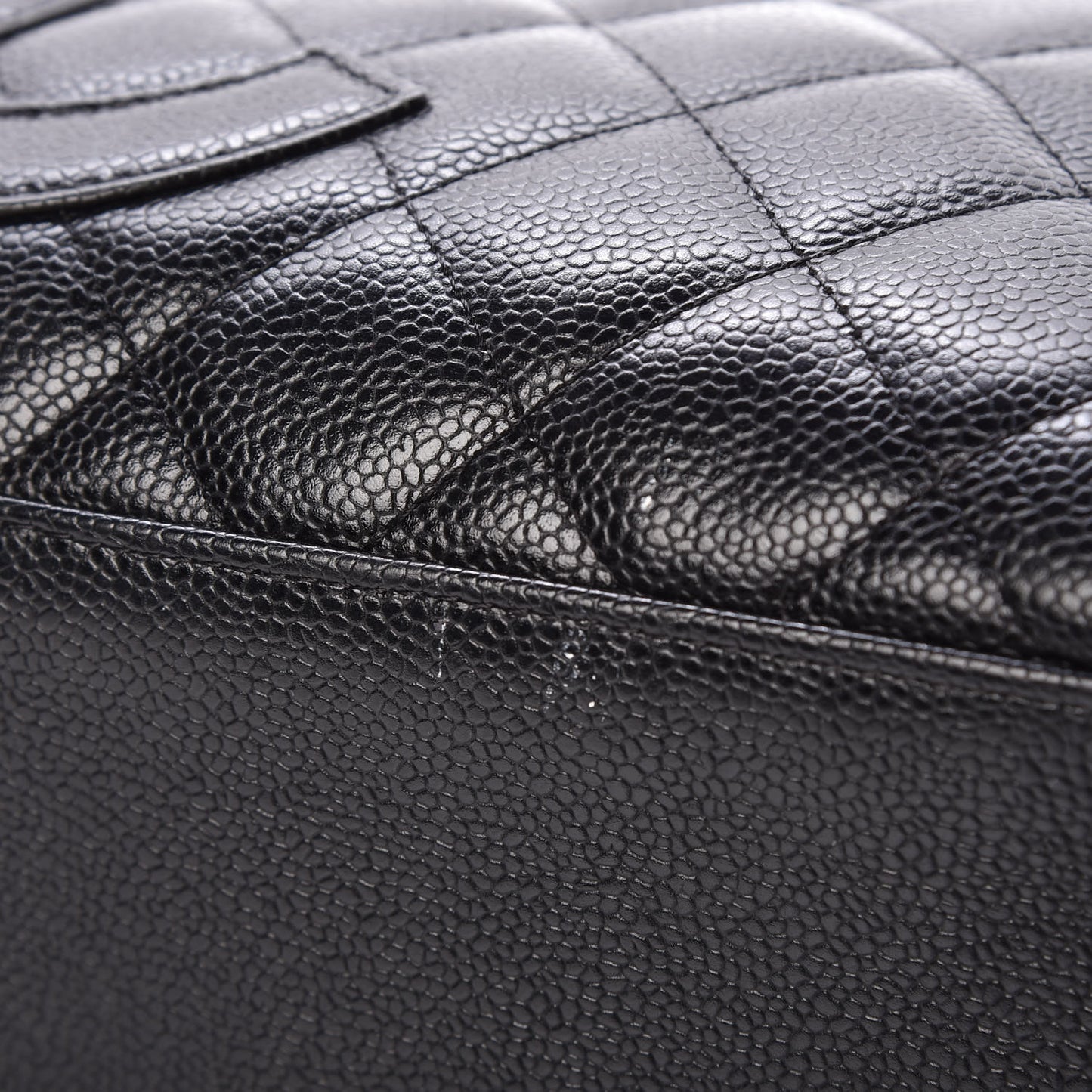 Caviar Quilted Large Bowler Black