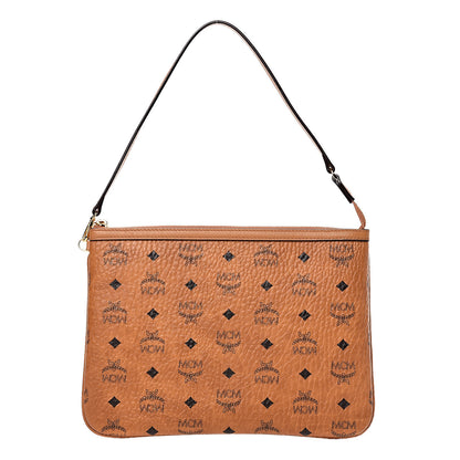 MCM Visetos Liz Shopper Tote Pouch Cognac 1 of 9