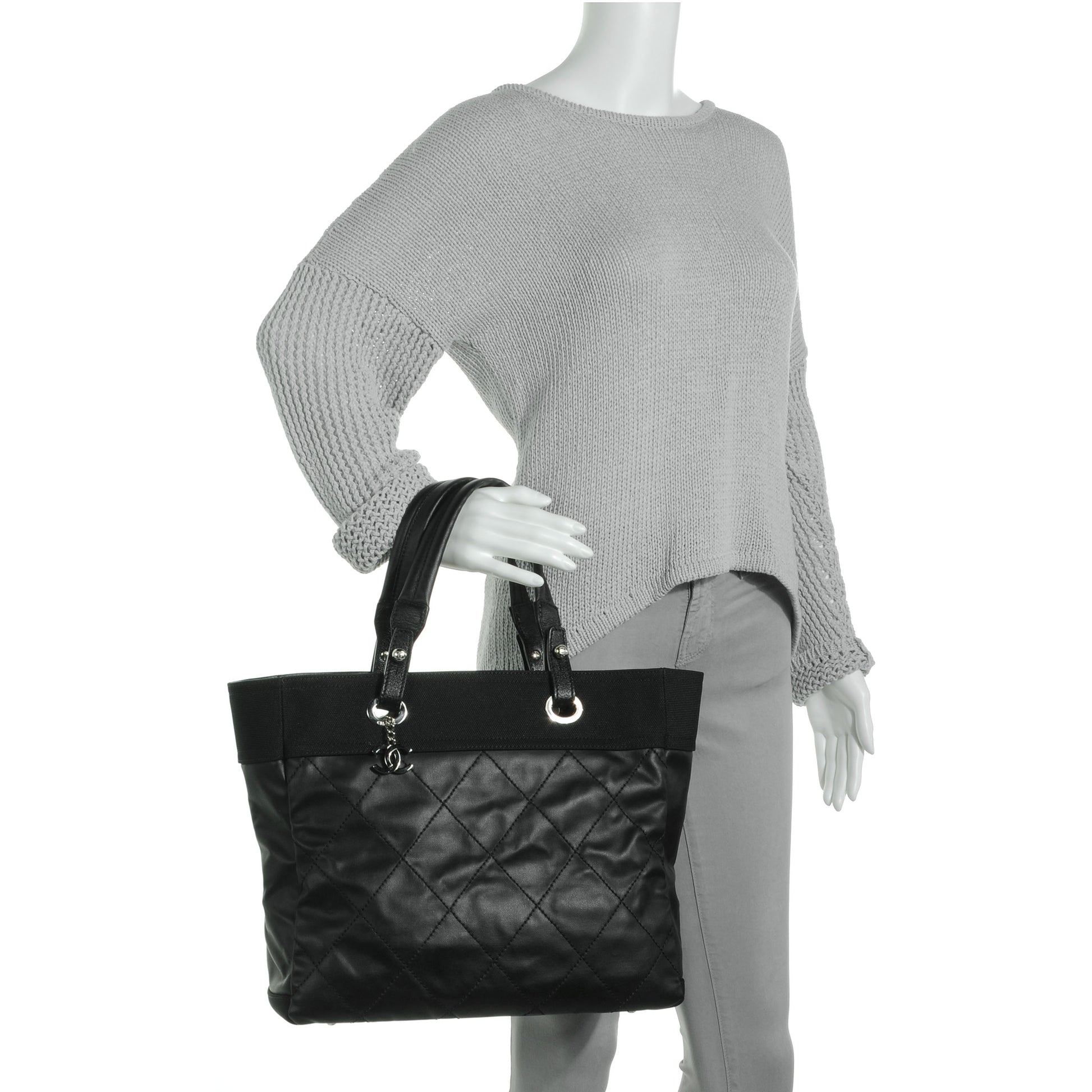 Chanel Coated Canvas Large Paris Biarritz Tote Black 2 of 8