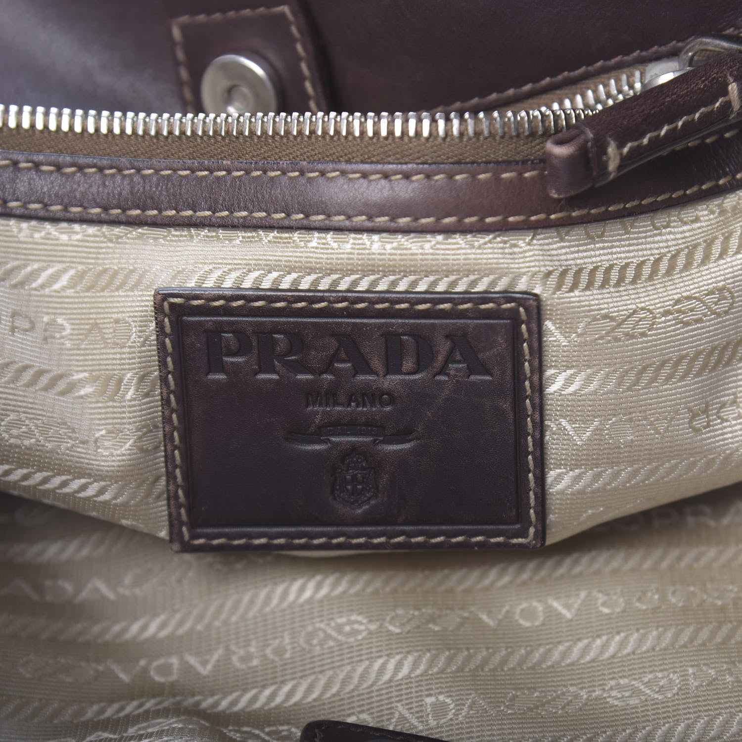 Prada Jacquard Logo Hobo Corda Bruciato 6 of 17