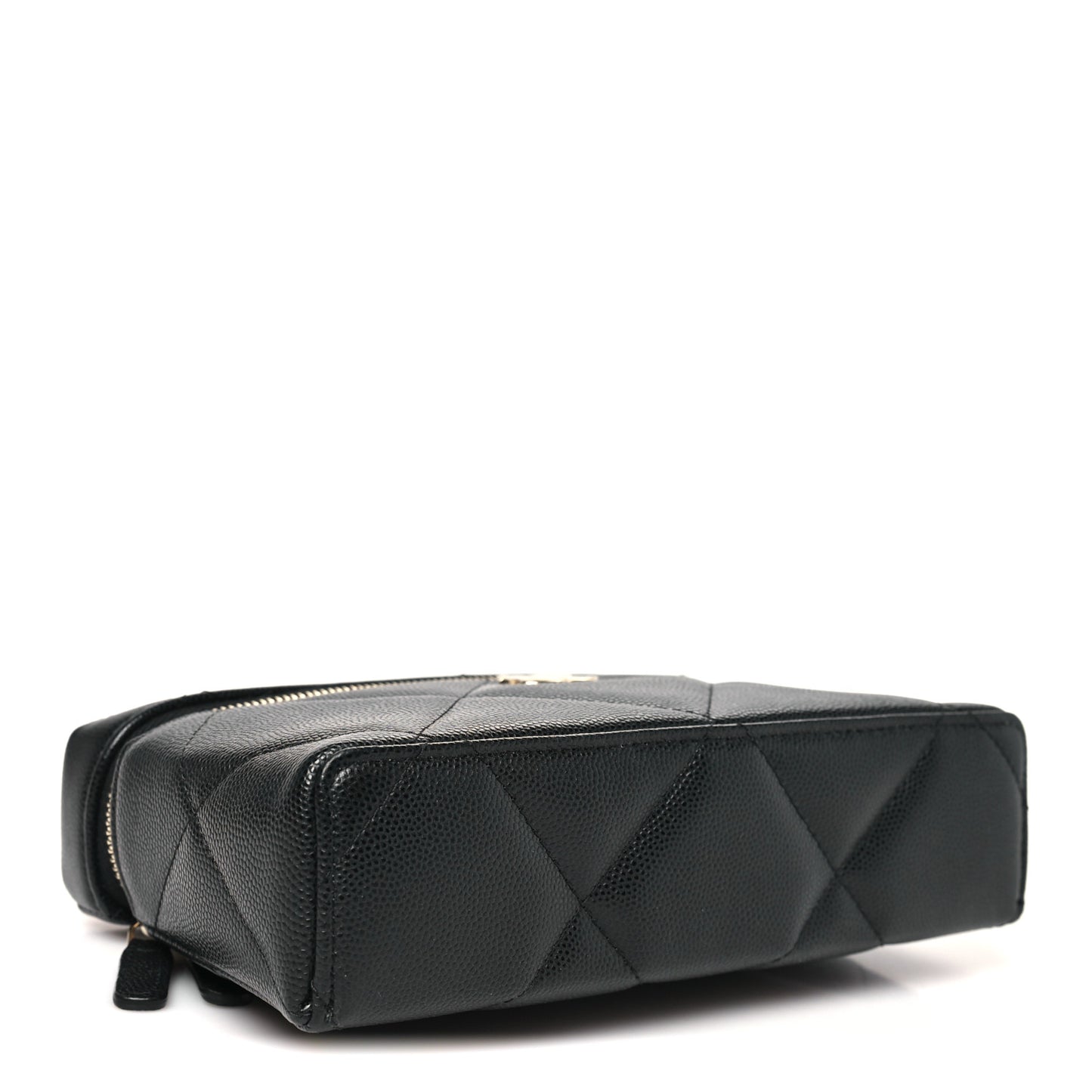 Caviar Quilted Top Handle Slim Vanity With Chain Black