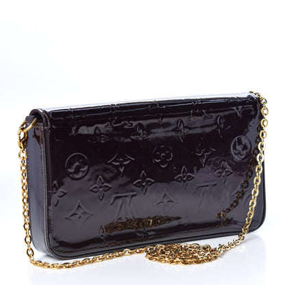 Louis Vuitton Vernis Pochette Felicie Chain Wallet Amarante 2 of 16