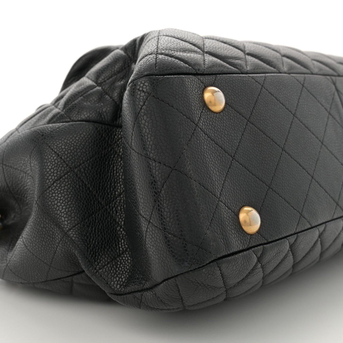 Caviar Quilted Flap Tote Black