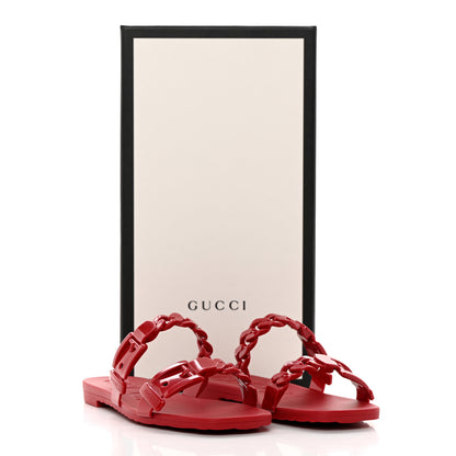 Gucci Rubber Womens Slide Sandals 36 Hibiscus Red 11 of 11