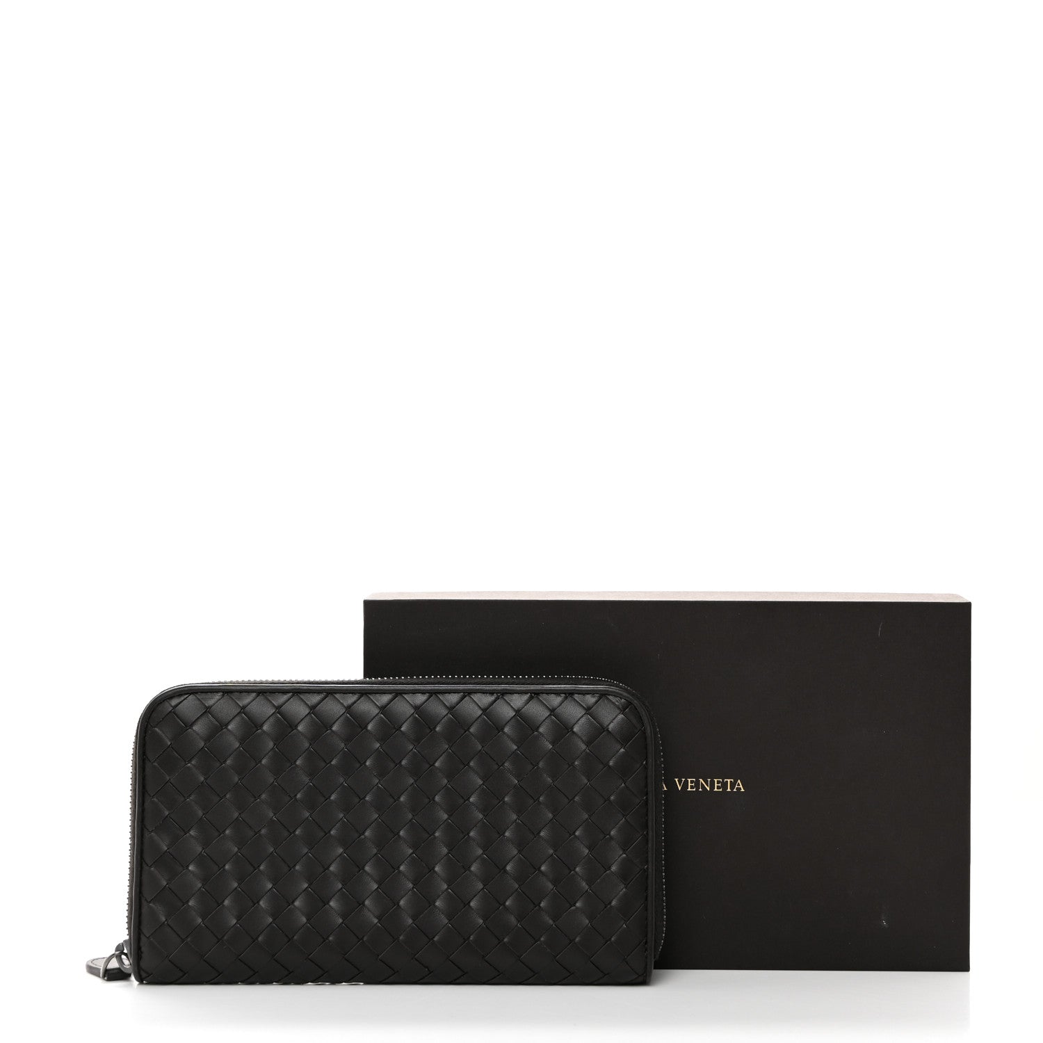 Bottega Veneta Nappa Intrecciato Zip Around Wallet Ebano 8 of 8