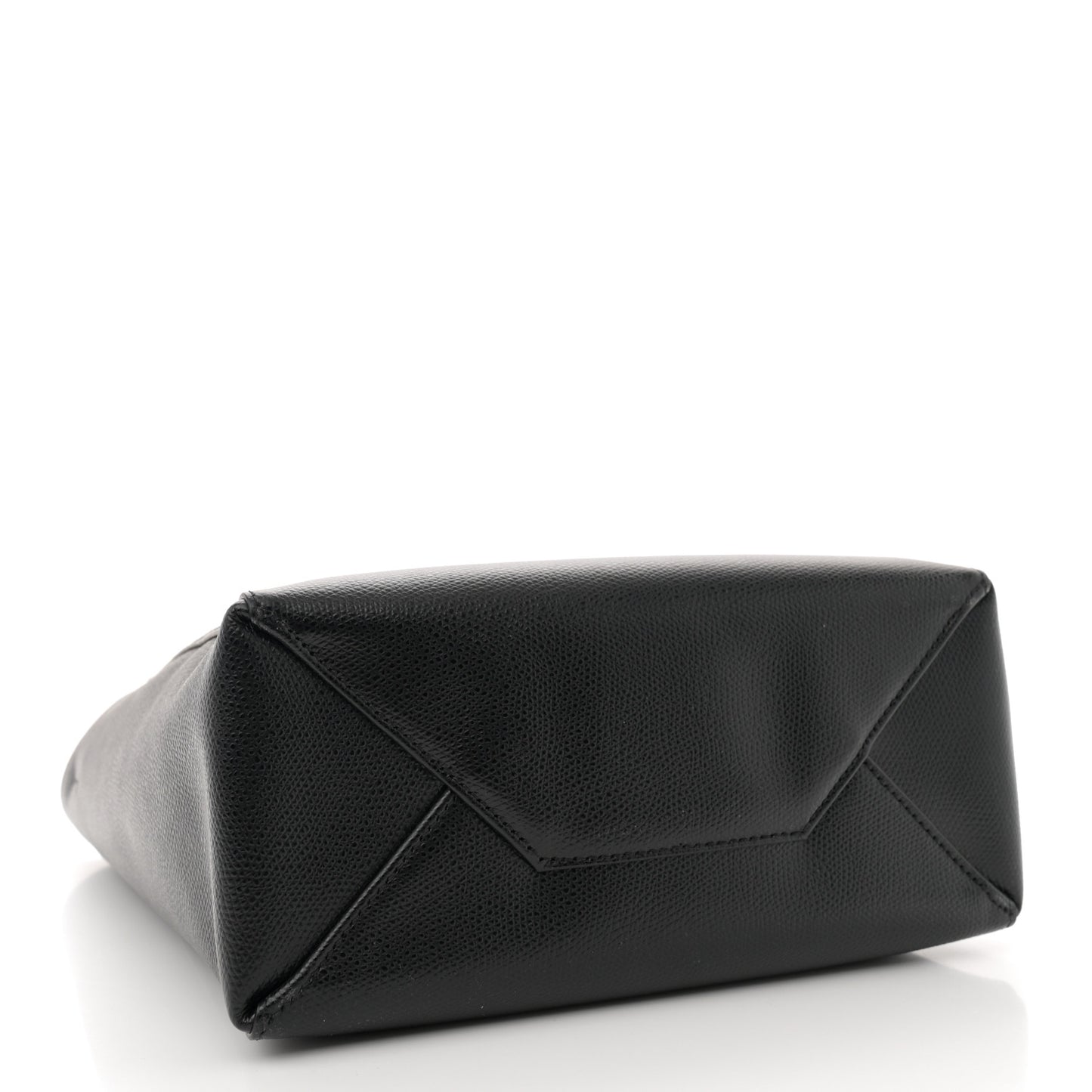 Grained Calfskin Small Vertical Cabas Black
