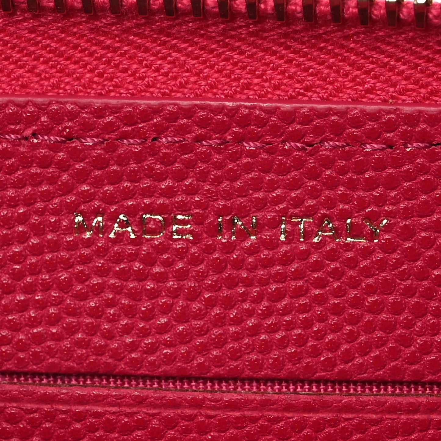 Caviar Camellia Embossed Medium Zip Around Wallet Fuchsia
