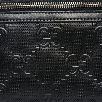 Gucci Calfskin GG Tennis Embossed Belt Bag Black 8 of 12