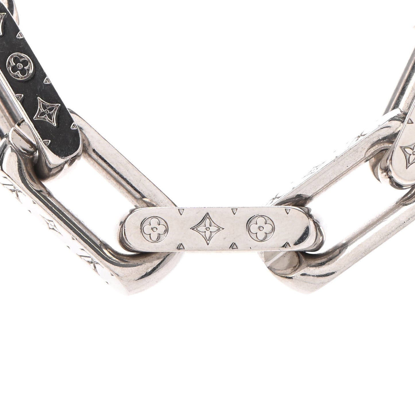Monogram Chain Necklace Silver