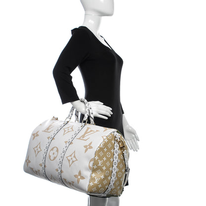 Louis Vuitton Monogram Giant Keepall Bandouliere 50 Kaki Beige 3 of 10