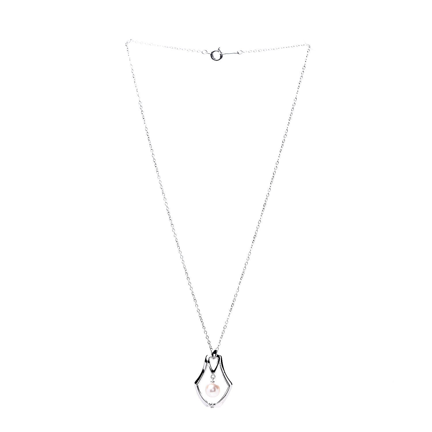 Mikimoto Sterling Silver Akoya Pearl 7mm Drop Pendant Necklace 3 of 7