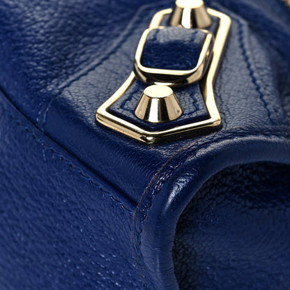 Balenciaga Chevre Gold Metallic Edge Hardware Mini City Bleu Roi 10 of 12