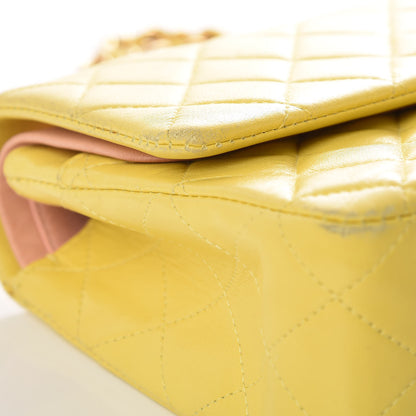 Chanel Lambskin Quilted Medium Double Flap Yellow 18 of 20