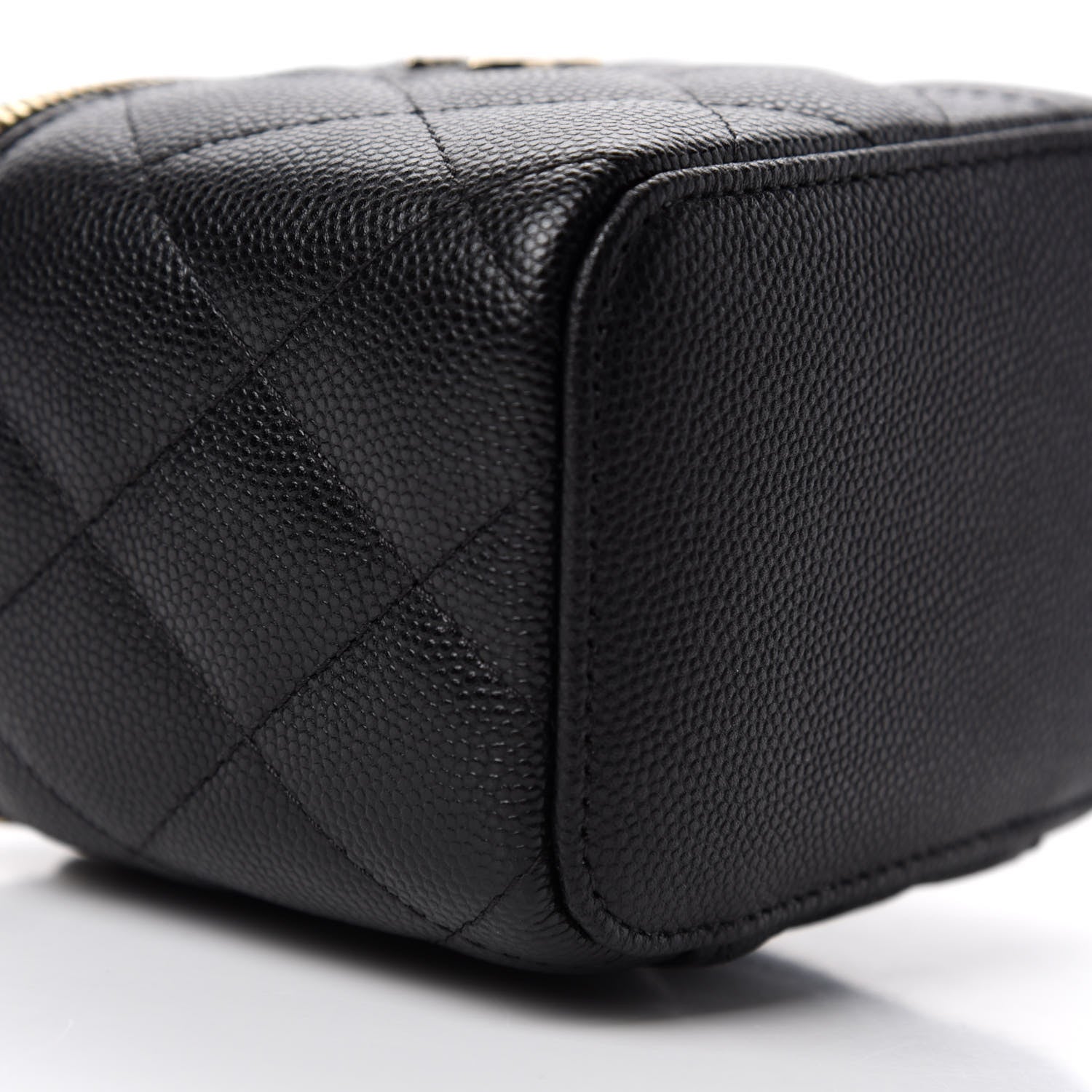 Chanel Caviar Quilted Mini Pearl On Top Vanity Case With Chain Black 6 of 11