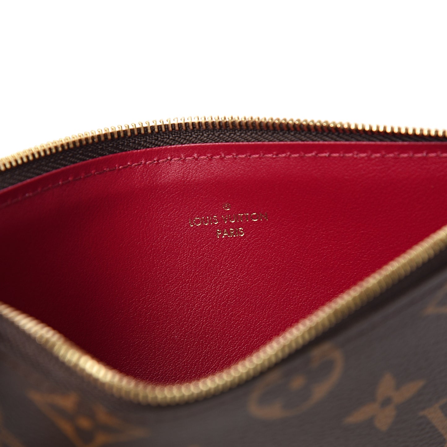 Monogram Felicie Chain Wallet Zippered Insert Fuchsia