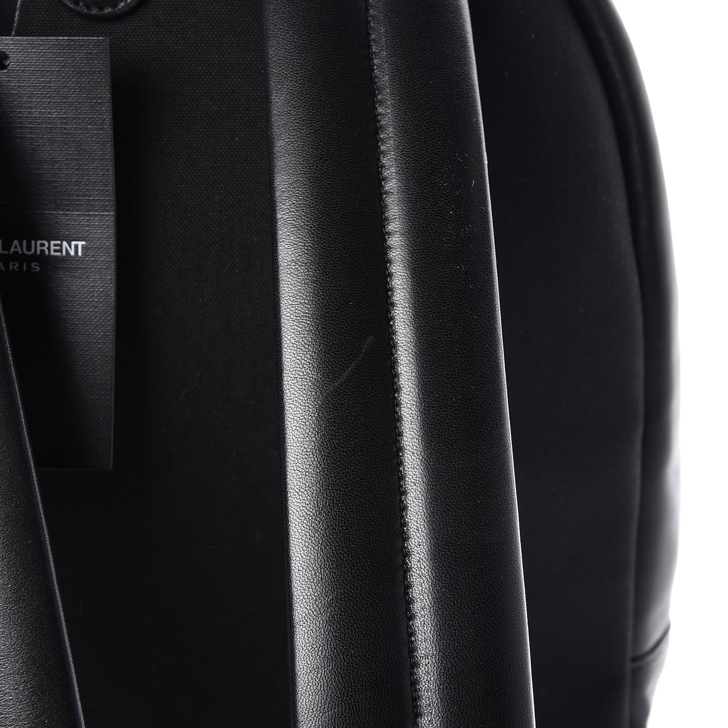 Saint Laurent Lambskin Canvas City Laptop Backpack Black 7 of 7