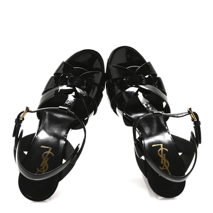 Saint Laurent Patent Tribute 105 Platform Sandals 39 Black 2 of 9