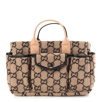 Gucci Covered Wool GG Monogram Childrens Tote Beige Ebony 1 of 9