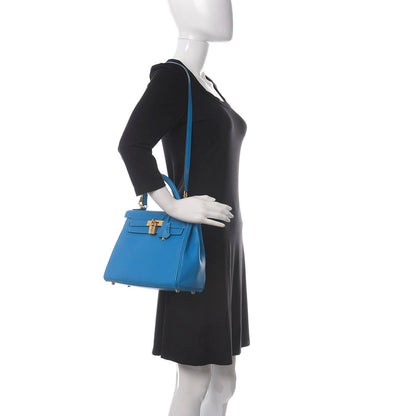 Hermes Evercolor Kelly Retourne 28 Bleu Hydra 2 of 14