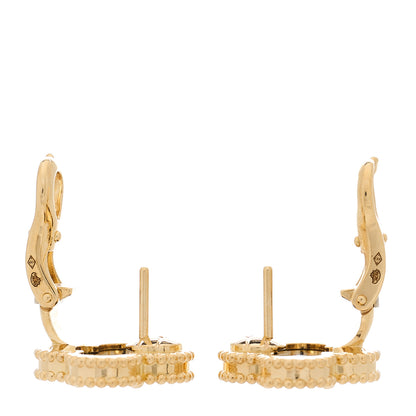 Van Cleef & Arpels 18K Yellow Gold Black Onyx Vintage Alhambra Earrings 3 of 5