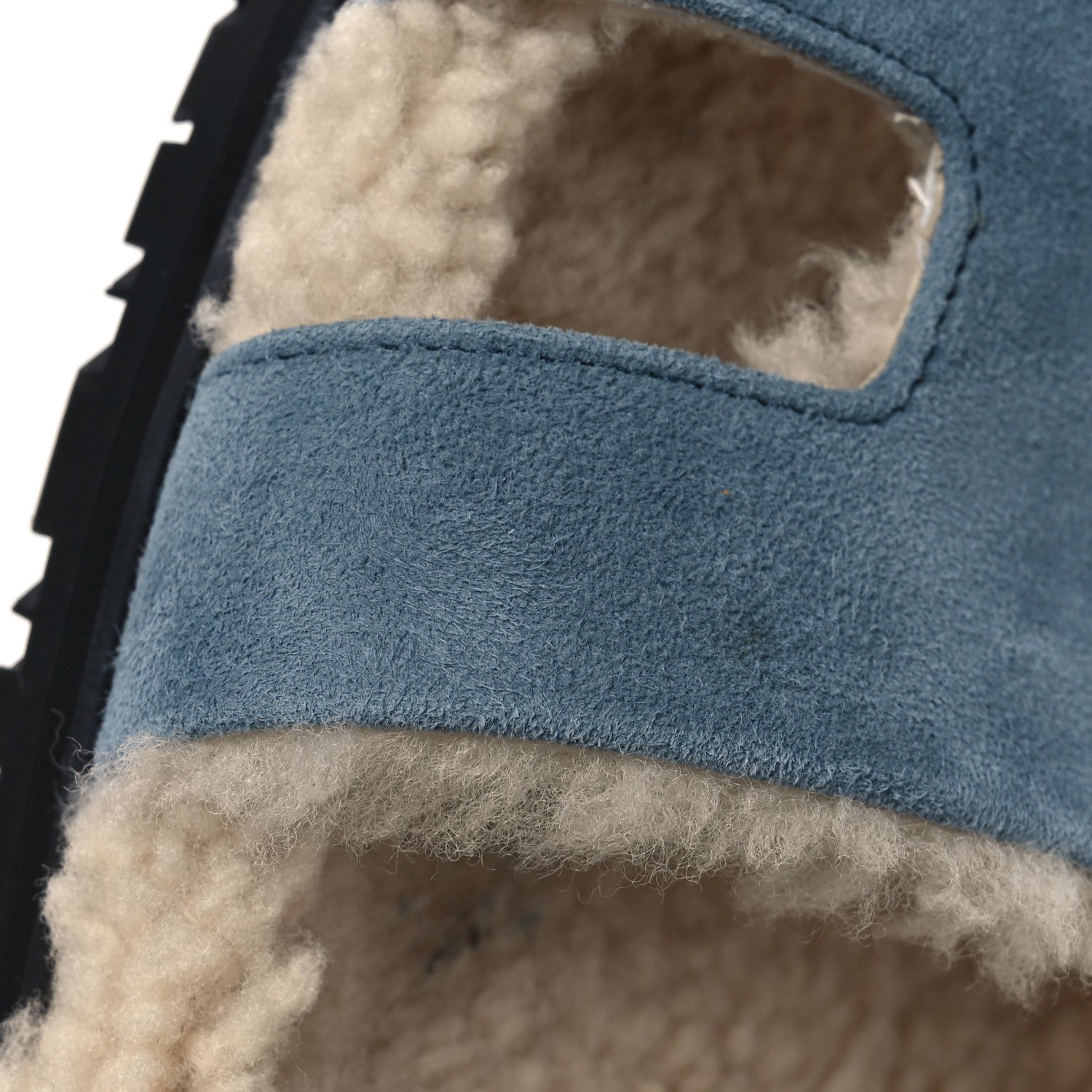 Hermes Suede Goatskin Woolskin Womens Chypre Sandals 38 Bleu Pinede Ecru 11 of 11