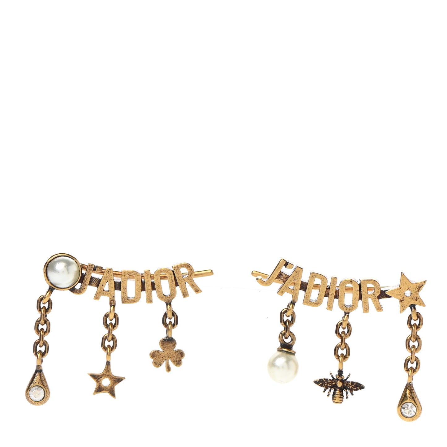 Pearl Crystal J'Adior Earrings Aged Gold