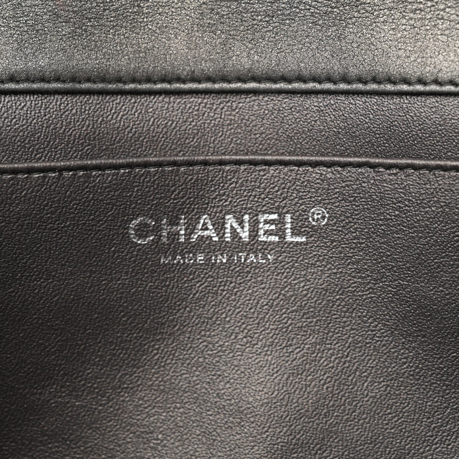 Chanel Metallic Calfskin Quilted Clutch With Chain Flap Charcoal Grey 6 of 12