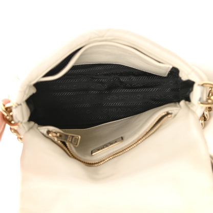 Prada Nappa Re-Nylon Triangle Quilted Patchwork System Flap Shoulder Bag White 5 of 14