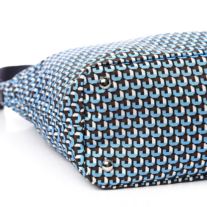 Prada Tessuto Nylon Saffiano Print Tote Azzurro 8 of 10